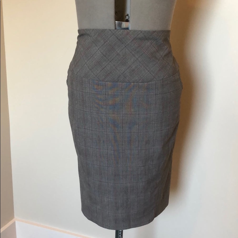 Express fitted midi pencil skirt gray 6